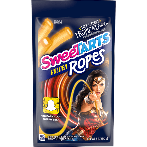 slide 1 of 1, SweeTARTS Tropical Punch Soft And Chewy Golden Ropes Candy, 5 oz