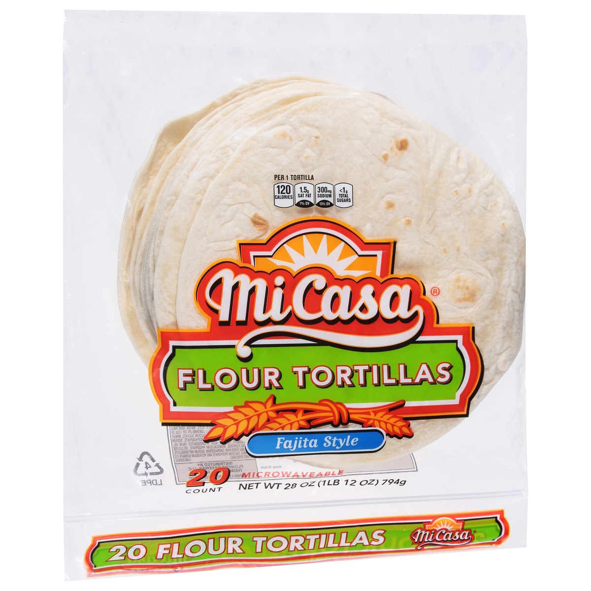 slide 6 of 9, MiCasa Flour Fajita Style Tortillas 20 ea, 20 ct