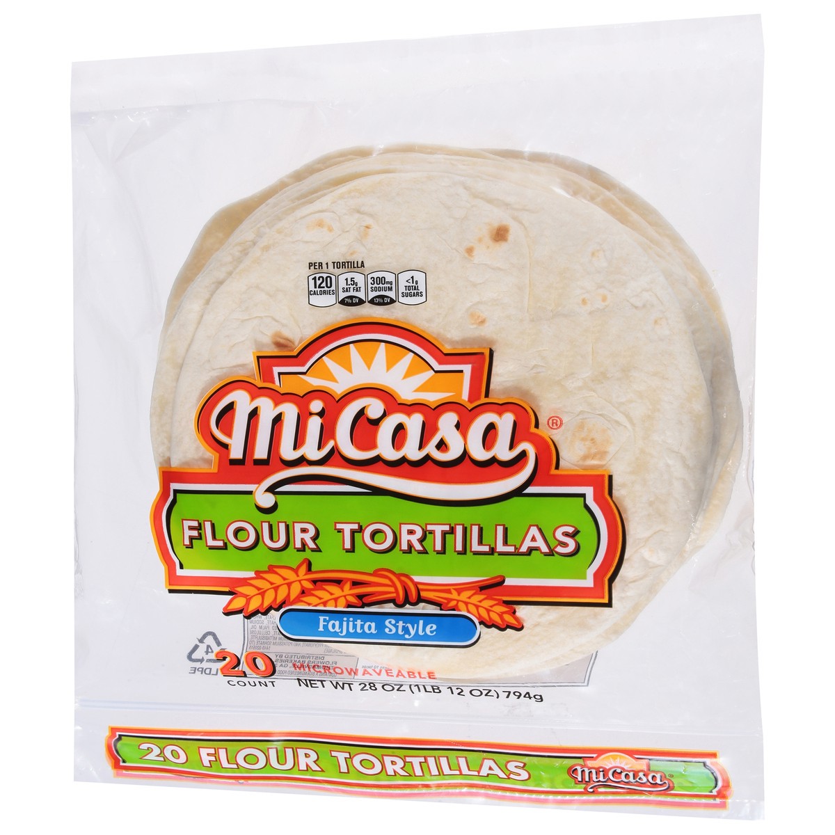 slide 2 of 9, MiCasa Flour Fajita Style Tortillas 20 ea, 20 ct