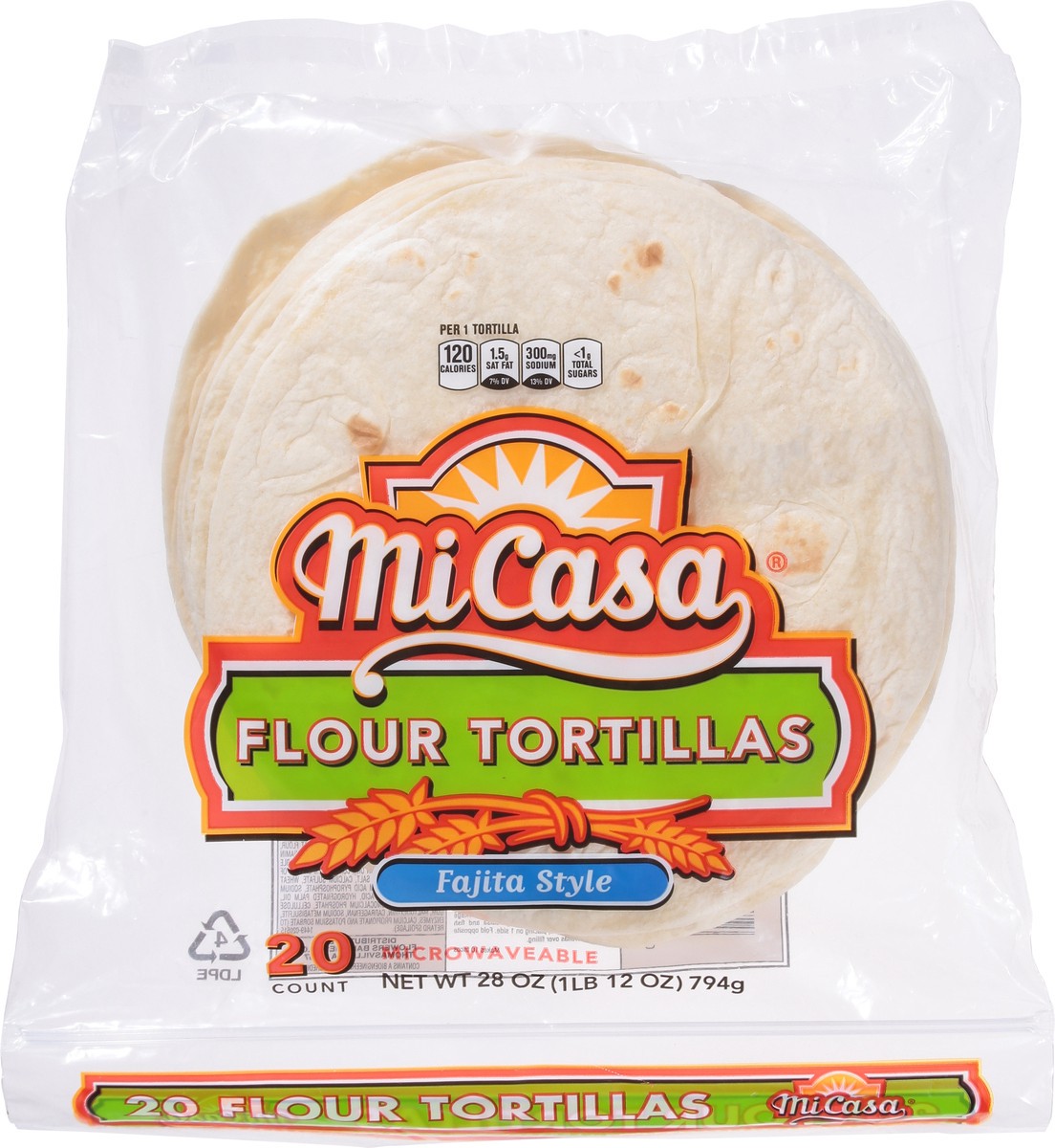 slide 7 of 9, MiCasa Flour Fajita Style Tortillas 20 ea, 20 ct