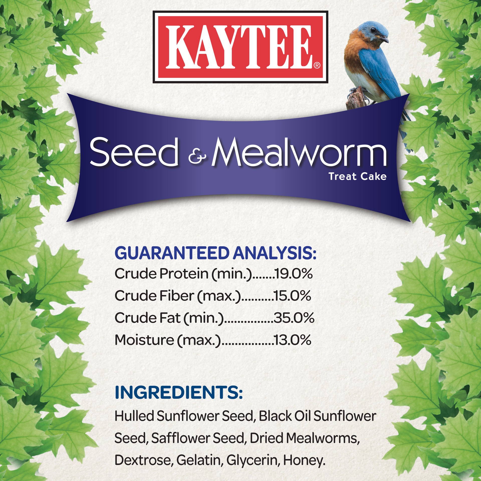 slide 2 of 7, Kaytee Wild Bird Seed & Mealworm Treat Cake, 1.4 lb, 1 ct