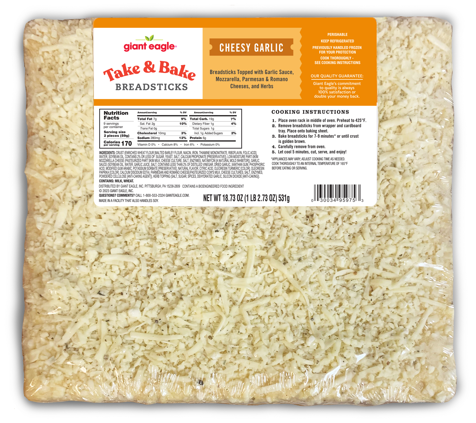 slide 1 of 1, Ge Cheesy Breadsticks, 18.7 ct