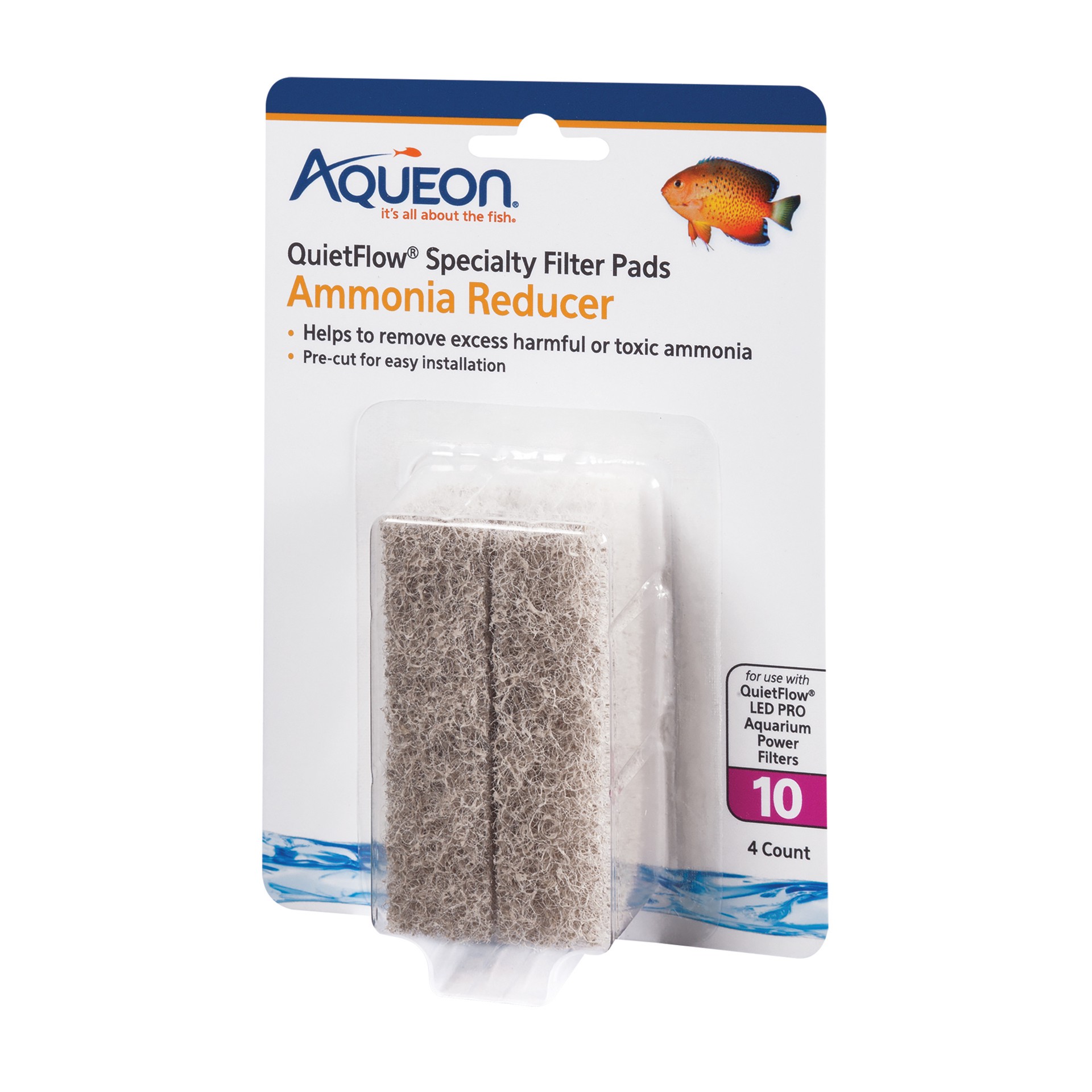 slide 1 of 9, Aqueon Replacement Specialty Filter Pads Ammonia Reducer 10, 1 ct