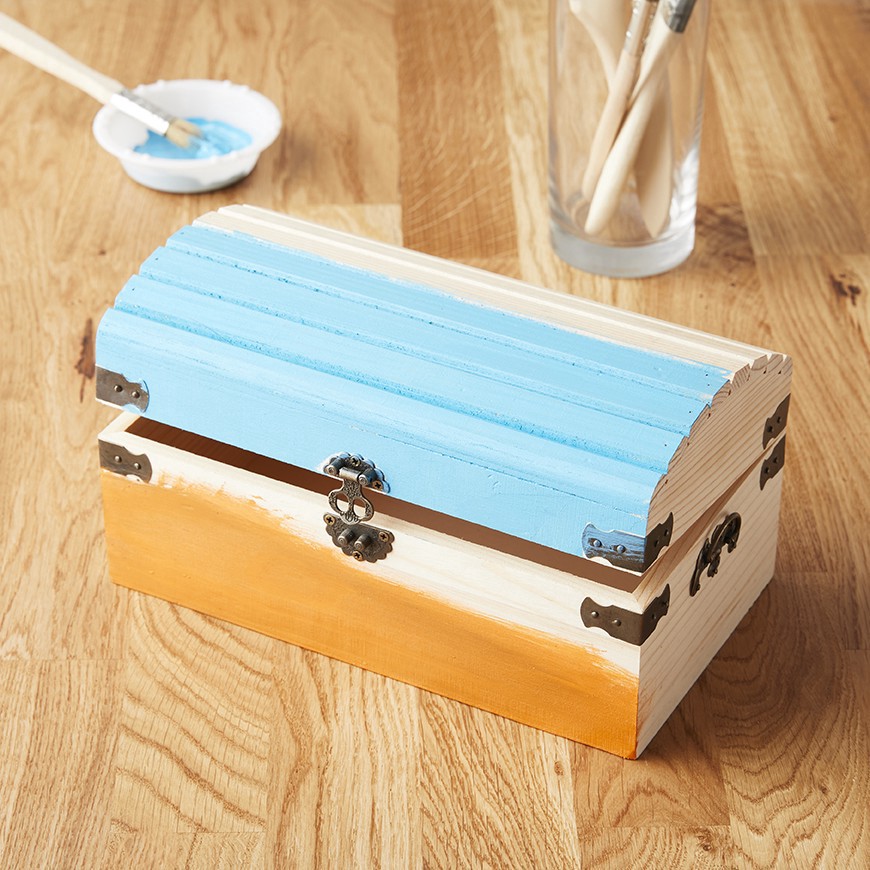 slide 4 of 4, 9" Ornate Wood Treasure Chest By Make Market, 9 in x 5.1 in x 4.7 in