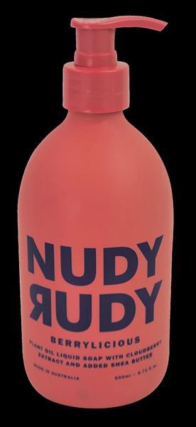 slide 1 of 1, Nudy Rudy Berrylicious Plant Oil Liquid Hand Soap, 16.9 oz