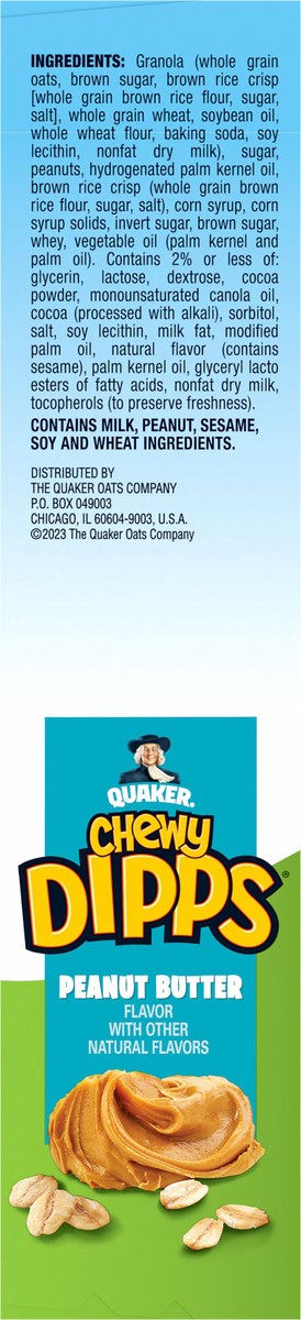 slide 5 of 6, Quaker Chewy Dipps Peanut Butter Granola Bars - 1.05oz/14ct, 14 ct; 1.05 oz