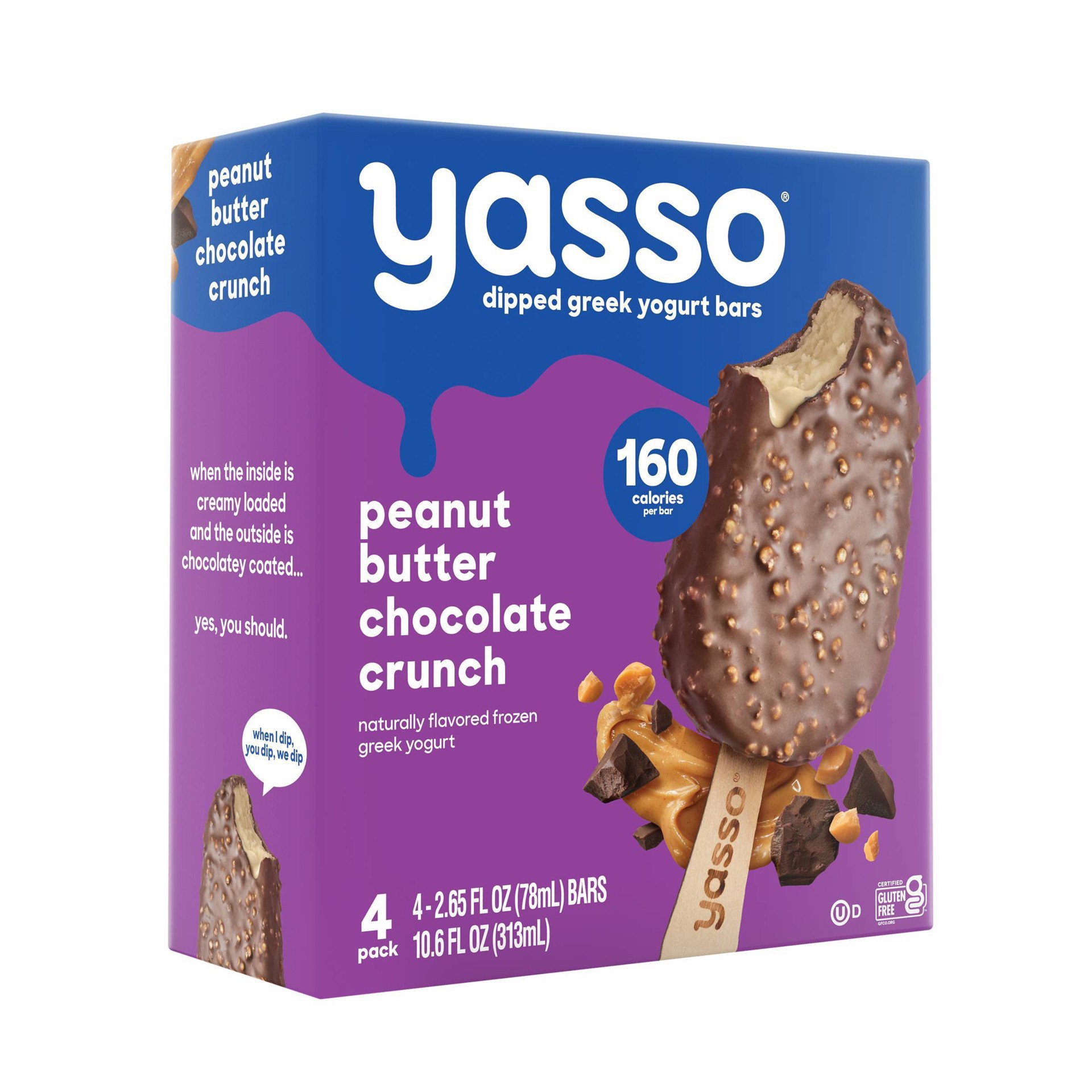 slide 9 of 17, Yasso Peanut Butter Chocolate Crunch Dipped Greek Yogurt Bars, 4 ct; 2.65 fl oz