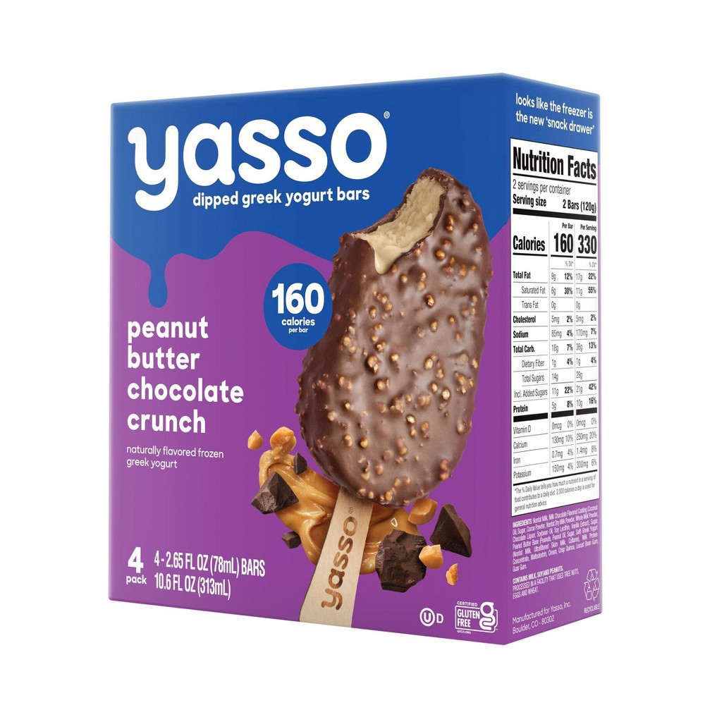 slide 17 of 17, Yasso Peanut Butter Chocolate Crunch Dipped Greek Yogurt Bars, 4 ct; 2.65 fl oz