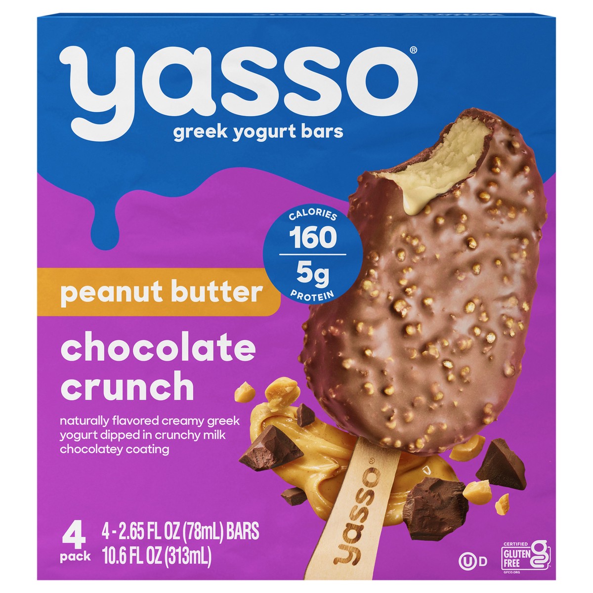 slide 1 of 17, Yasso Peanut Butter Chocolate Crunch, 4 ct