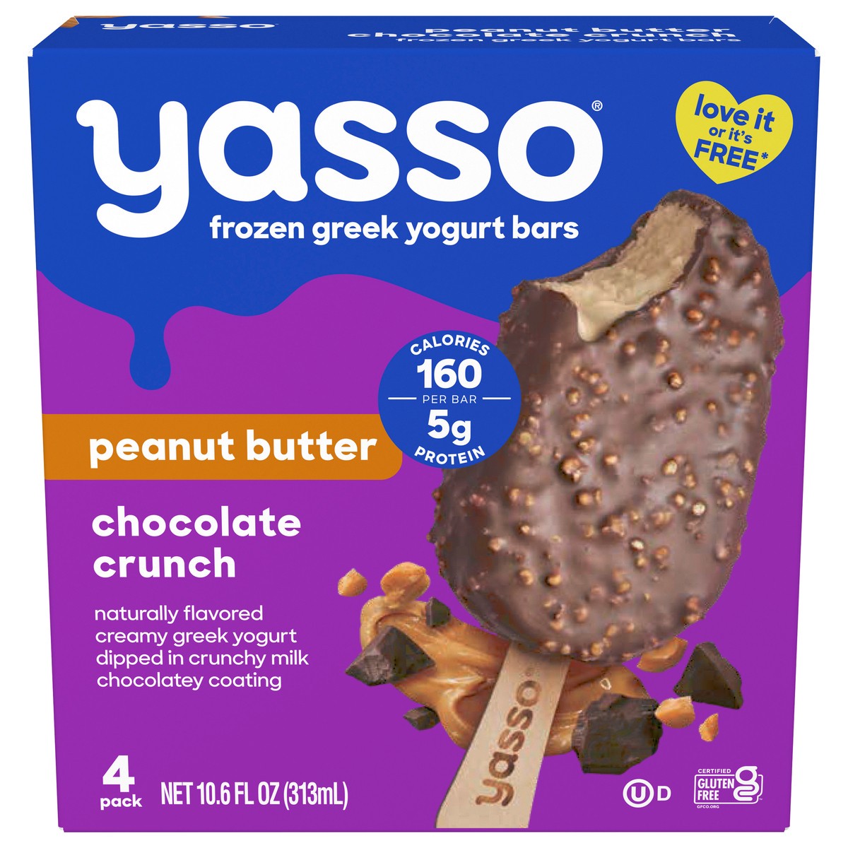 slide 1 of 17, Yasso Frozen Greek Yogurt Indulgent Peanut Butter Dark Chocolate Crunch - 4ct, 4 ct