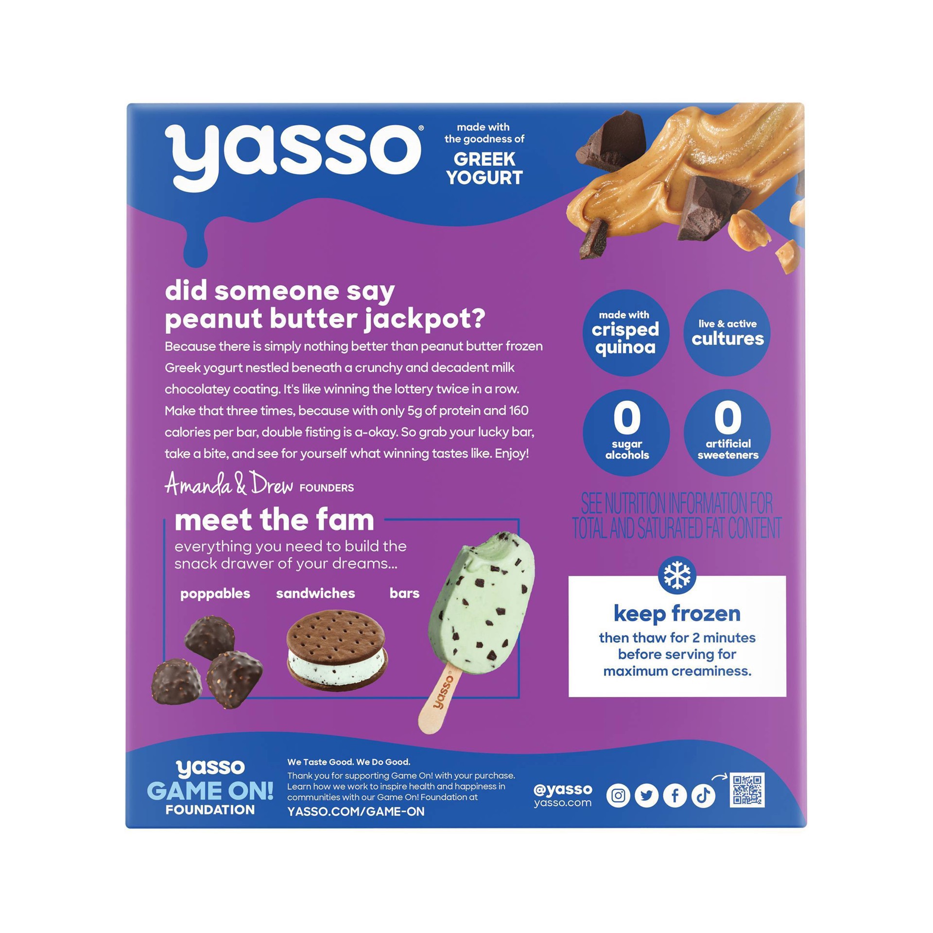 slide 5 of 17, Yasso Peanut Butter Chocolate Crunch Dipped Greek Yogurt Bars, 4 ct; 2.65 fl oz