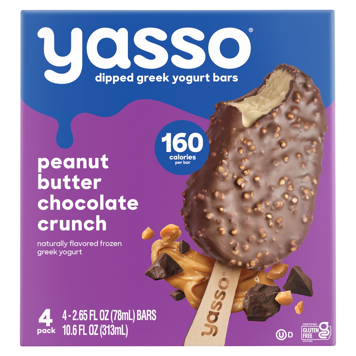 slide 1 of 17, Yasso Peanut Butter Chocolate Crunch Dipped Greek Yogurt Bars, 4 ct; 2.65 fl oz
