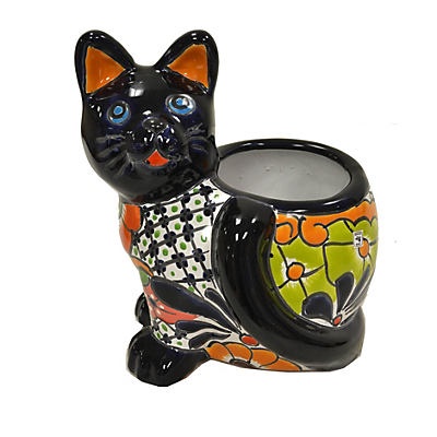 slide 1 of 1, Blue Orange Pottery Talavera Cat Ap-4, 1 ct