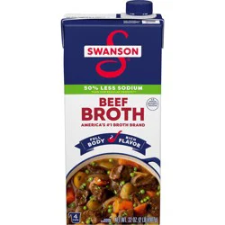 Swanson 50% Less Sodium Beef Broth - 32 fl oz