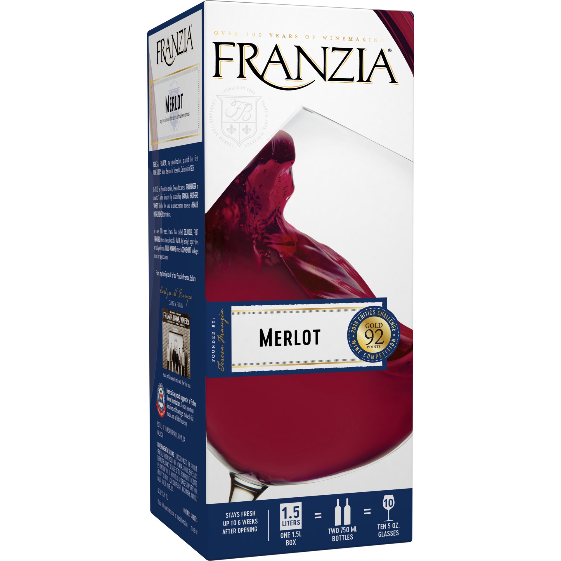 slide 1 of 4, Franzia Merlot 1.5 lt, 1.50 liter