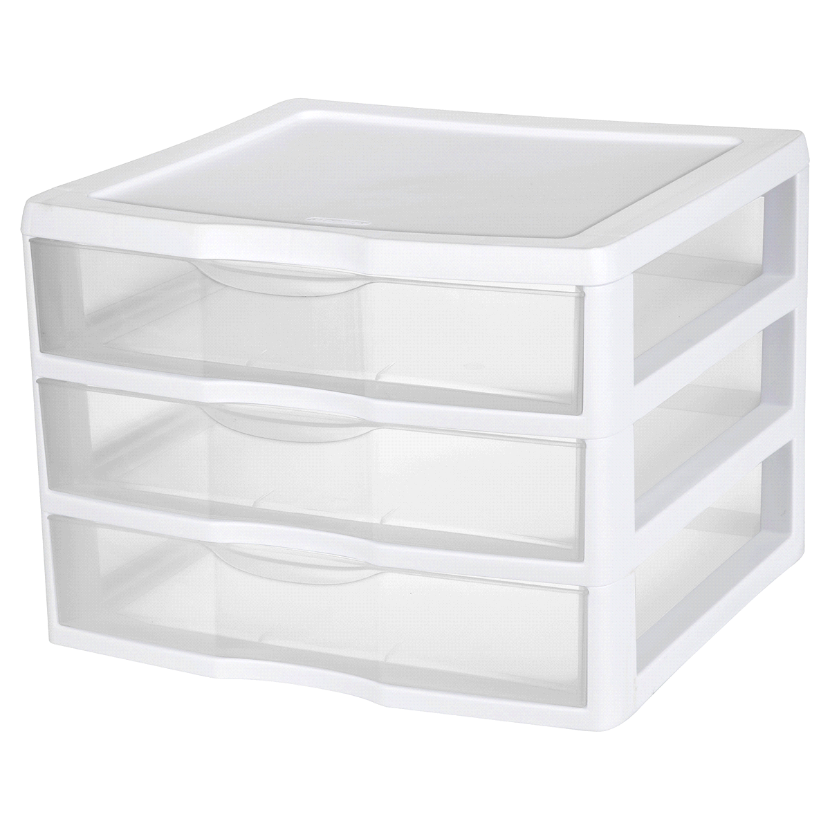 slide 1 of 1, Sterilite Clearview 3-Drawer Wide Organizer 2093 - Clear/White, 1 ct