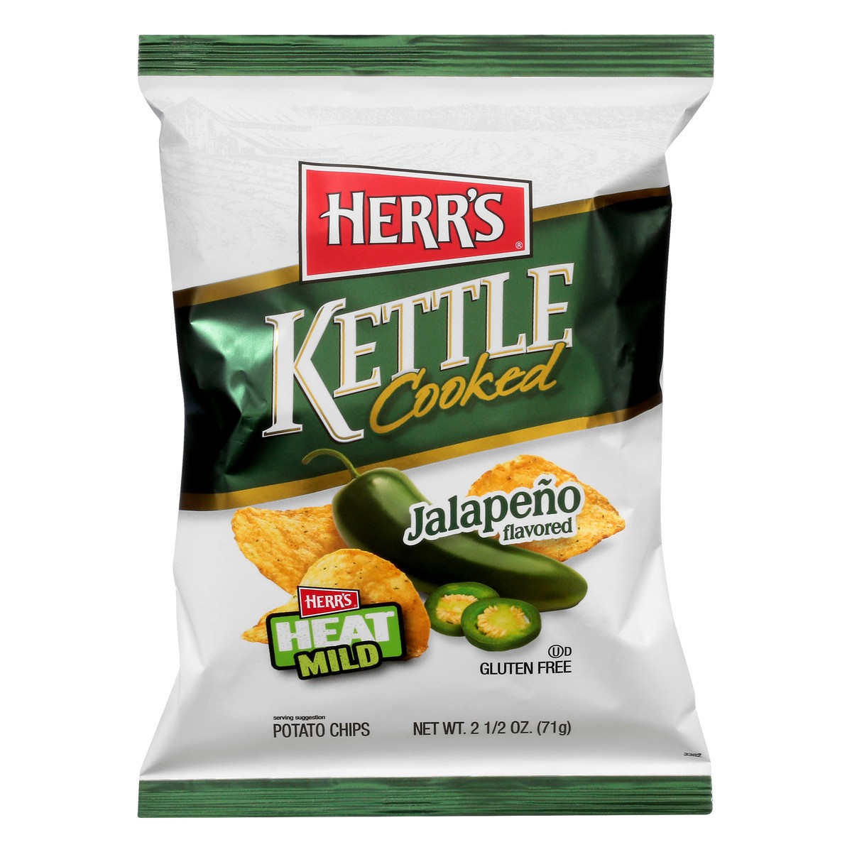 slide 5 of 13, Herr's Kettle Cooked Jalapeno Flavored Potato Chips 2.5 oz, 2.5 oz