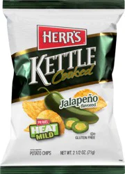 Herr's Kettle Cooked Jalapeno Flavored Potato Chips 2.5 oz