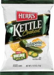 Herr's Kettle Cooked Jalapeno Flavored Potato Chips 2.5 oz
