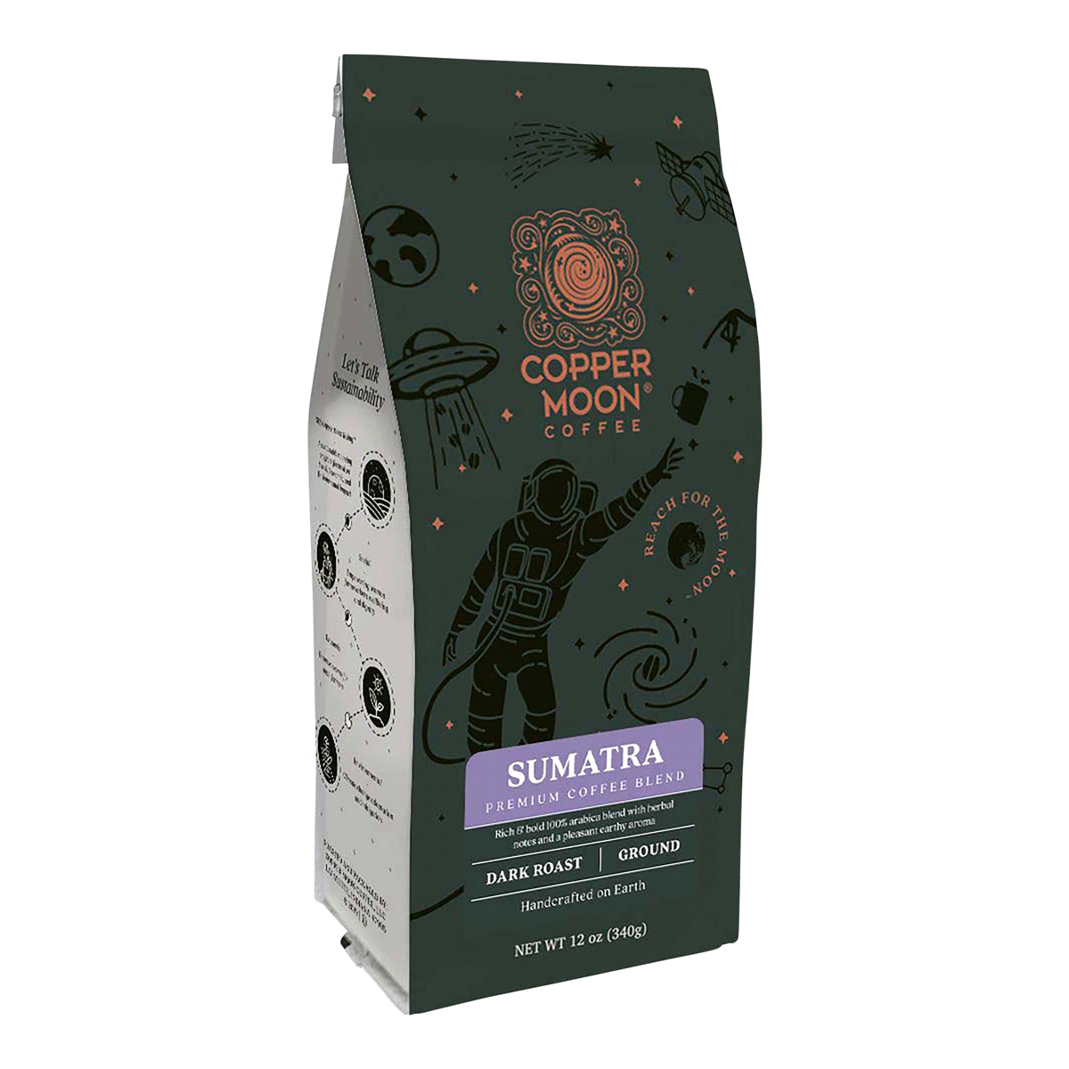 slide 1 of 1, Copper Moon World Coffees Sumatra Blend Ground Coffee, 12 oz