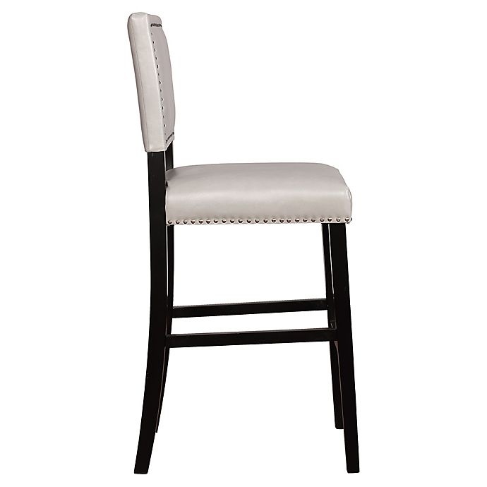 slide 2 of 5, Linon Home Blake Vinyl Upholstered Bar Stool - Dove Grey/Black, 1 ct