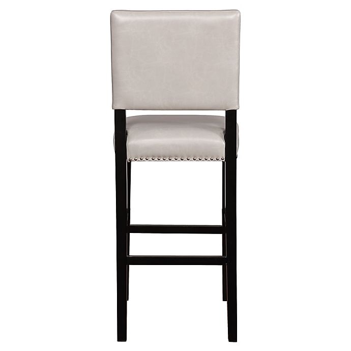 slide 3 of 5, Linon Home Blake Vinyl Upholstered Bar Stool - Dove Grey/Black, 1 ct