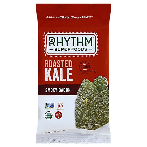 slide 1 of 1, Rhythm Superfoods Organic Kale Roasted Smoky Bacon, 0.75 oz