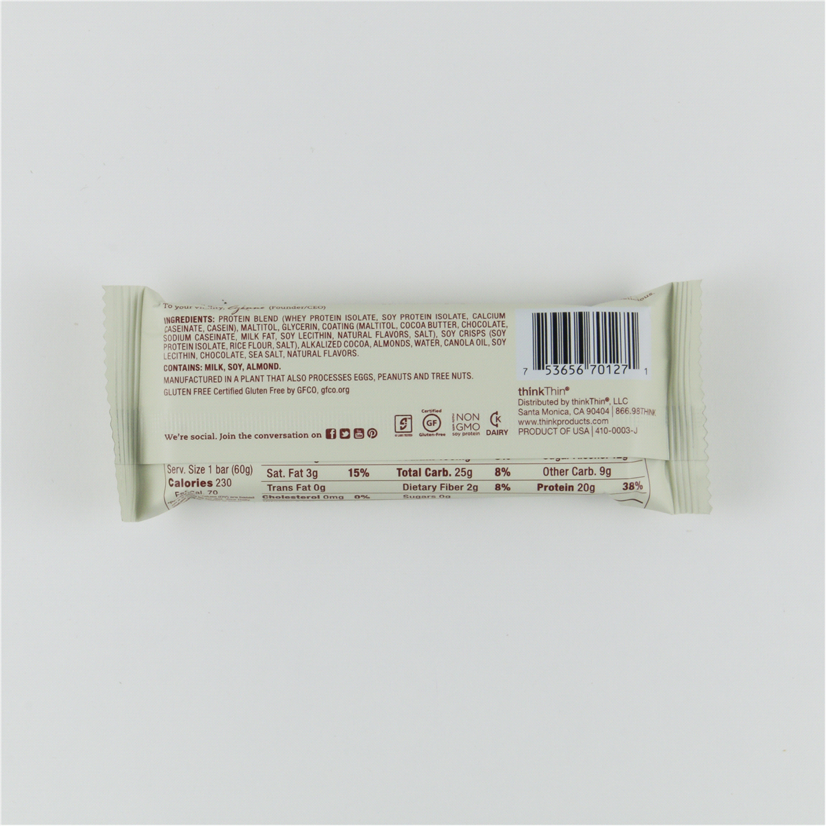 slide 2 of 2, think! High Protein Bar, 1 ct