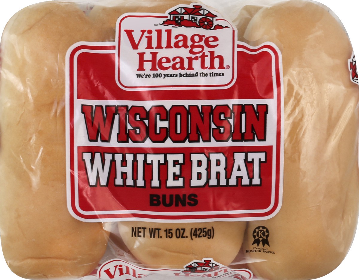 slide 3 of 6, Village Hearth White Brat Buns 15 oz, 15 oz