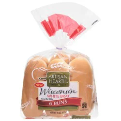 Artisan Hearth Brat White Buns 6 ea