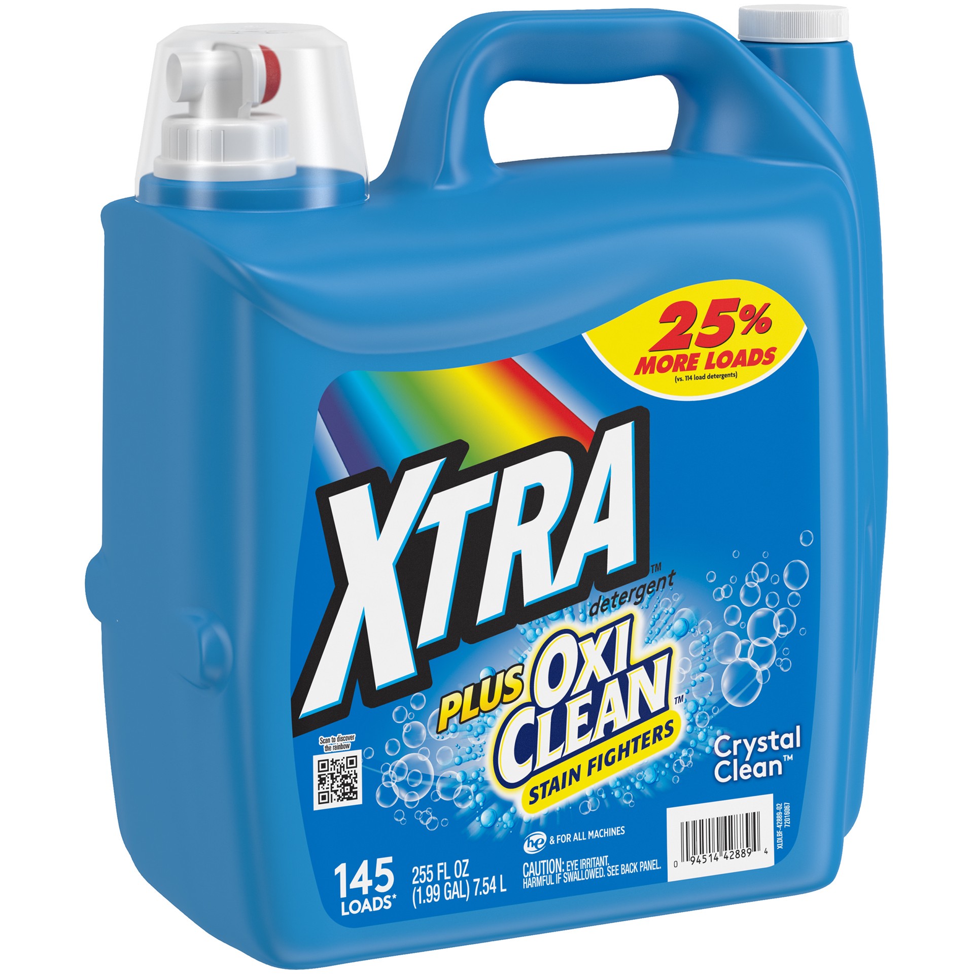 slide 2 of 5, Xtra Plus OxiClean Liquid Laundry Detergent, Crystal Clean, 255oz, 255 fl oz