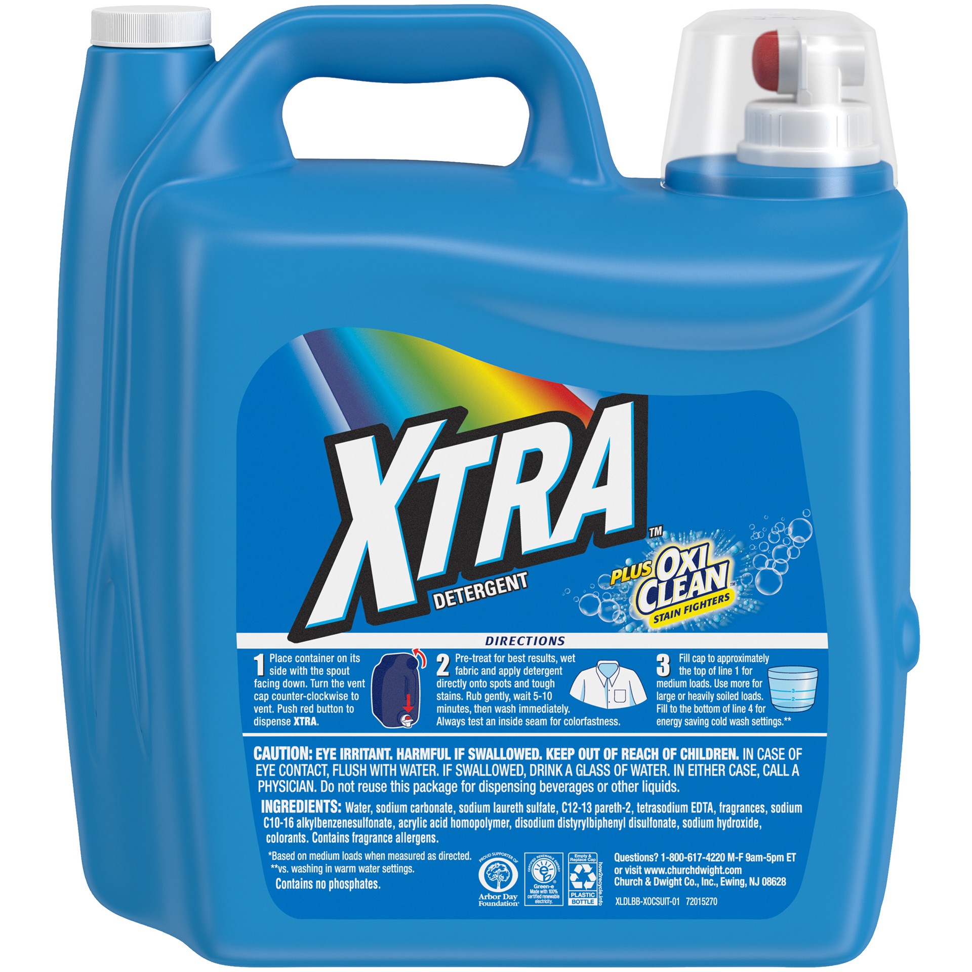 slide 4 of 5, Xtra Plus OxiClean Liquid Laundry Detergent, Crystal Clean, 255oz, 255 fl oz