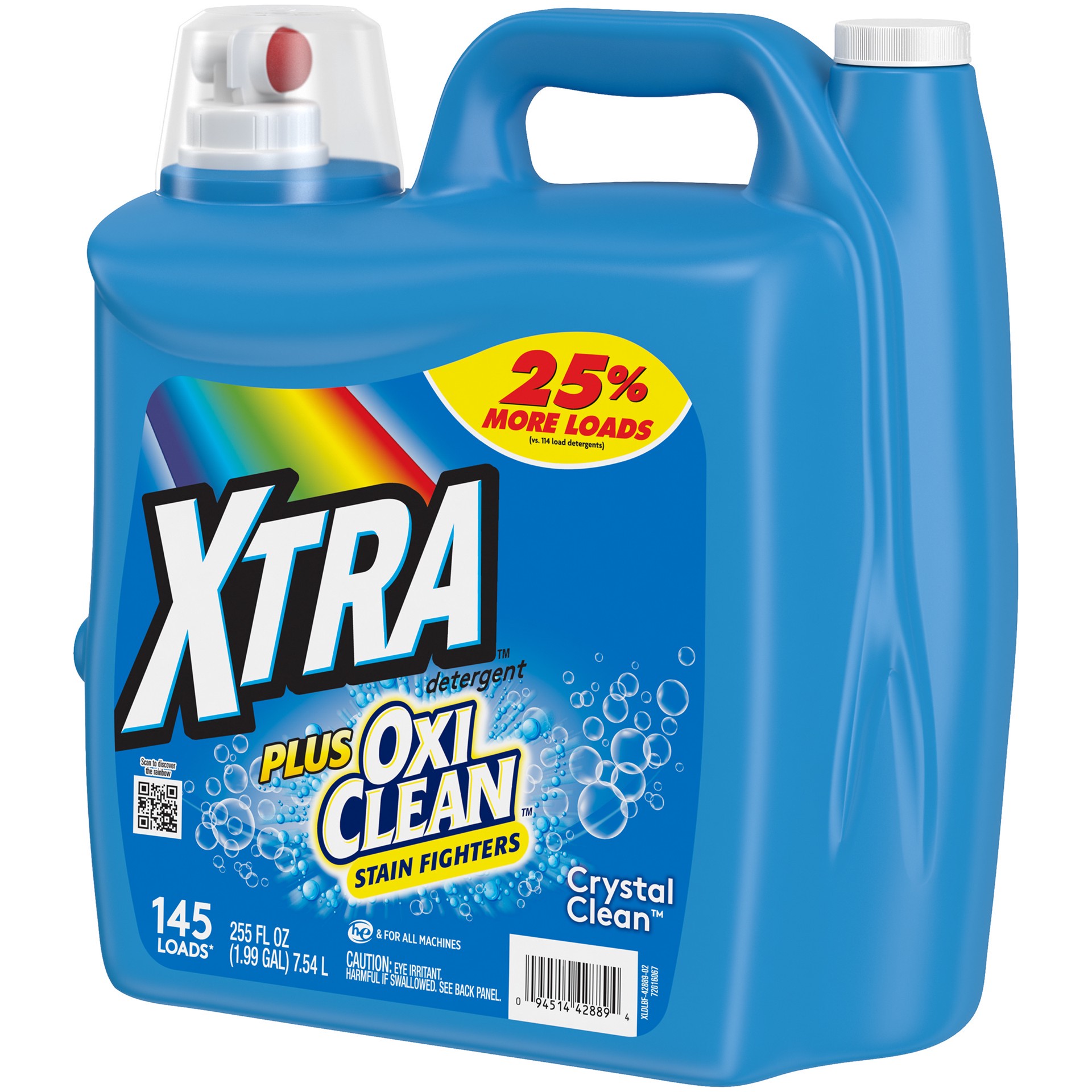 slide 5 of 5, Xtra Plus OxiClean Liquid Laundry Detergent, Crystal Clean, 255oz, 255 fl oz