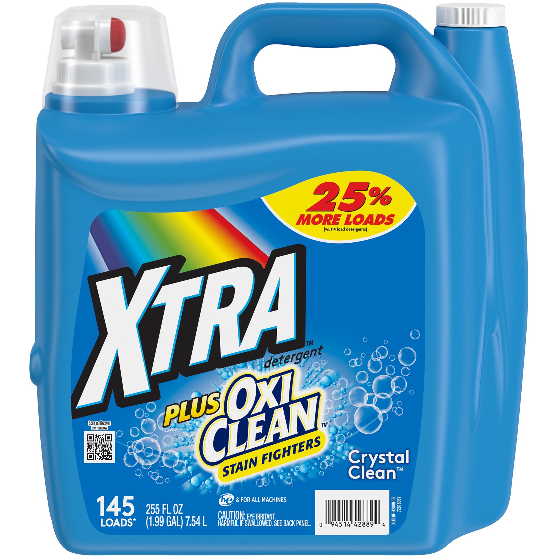 slide 1 of 5, Xtra Plus OxiClean Liquid Laundry Detergent, Crystal Clean, 255oz, 255 fl oz