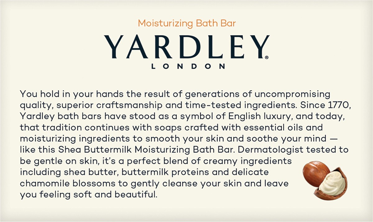 slide 2 of 9, Yardley London Naturally Moisturizing Bath Bar, Sensitive Skin, Shea Buttermilk, 2 ct; 4.25 oz