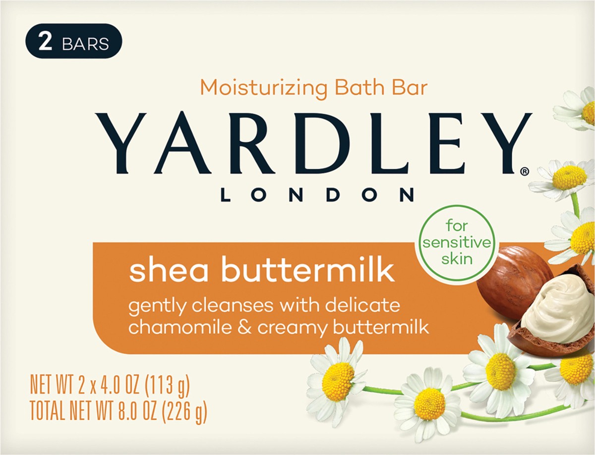 slide 4 of 9, Yardley London Naturally Moisturizing Bath Bar, Sensitive Skin, Shea Buttermilk, 2 ct; 4.25 oz