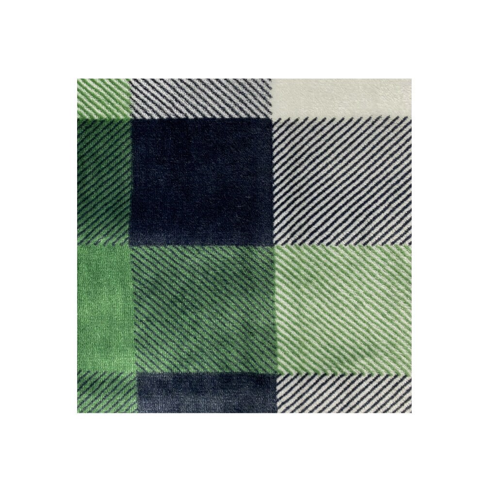 slide 3 of 3, HD Designs® Oversized Throw - Green Plaid, 50 in x 70 in