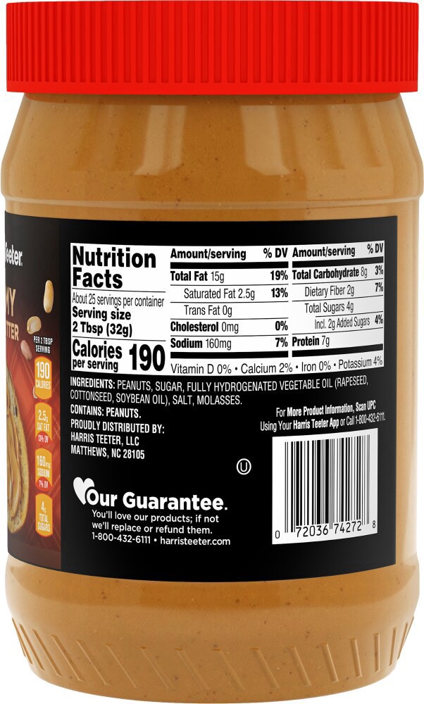 slide 2 of 2, Harris Teeter® Creamy Peanut Butter, 28 oz