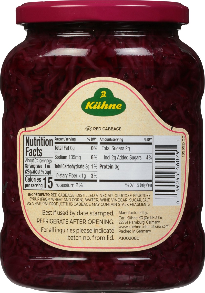 slide 4 of 11, Kuhne Original Red Cabbage 23.9 oz, 23.9 oz