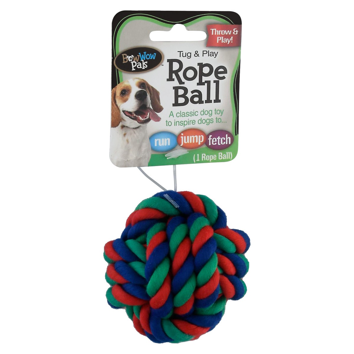 slide 9 of 9, BowWow Pals Tug & Play Rope Ball 1 ea, 1 ea