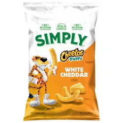 Cheetos Simply Puffs Cheese Flavored Snacks, White Cheddar, 6 oz