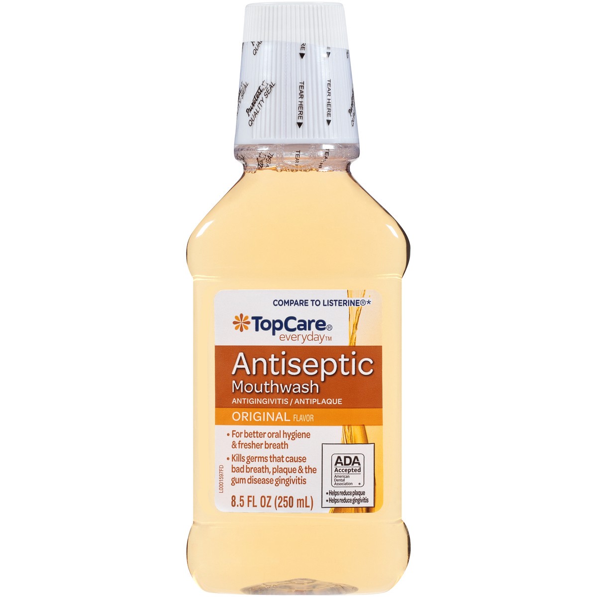 slide 1 of 11, TopCare Top Care Antiseptic Mouthwash, Amber, 250 ml