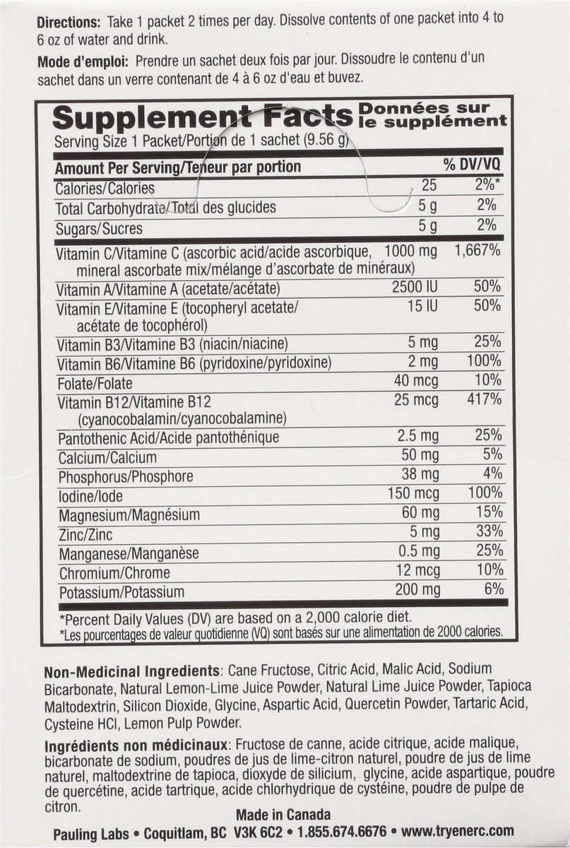 slide 3 of 9, Ener-C Multivitamin Drink Mix, Vitamin C, 1000 mg, Lemon Lime, Packets, 30 Each, 30 ct