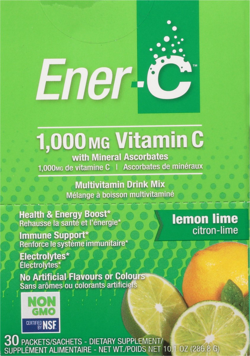 slide 8 of 9, Ener-C Multivitamin Drink Mix, Vitamin C, 1000 mg, Lemon Lime, Packets, 30 Each, 30 ct