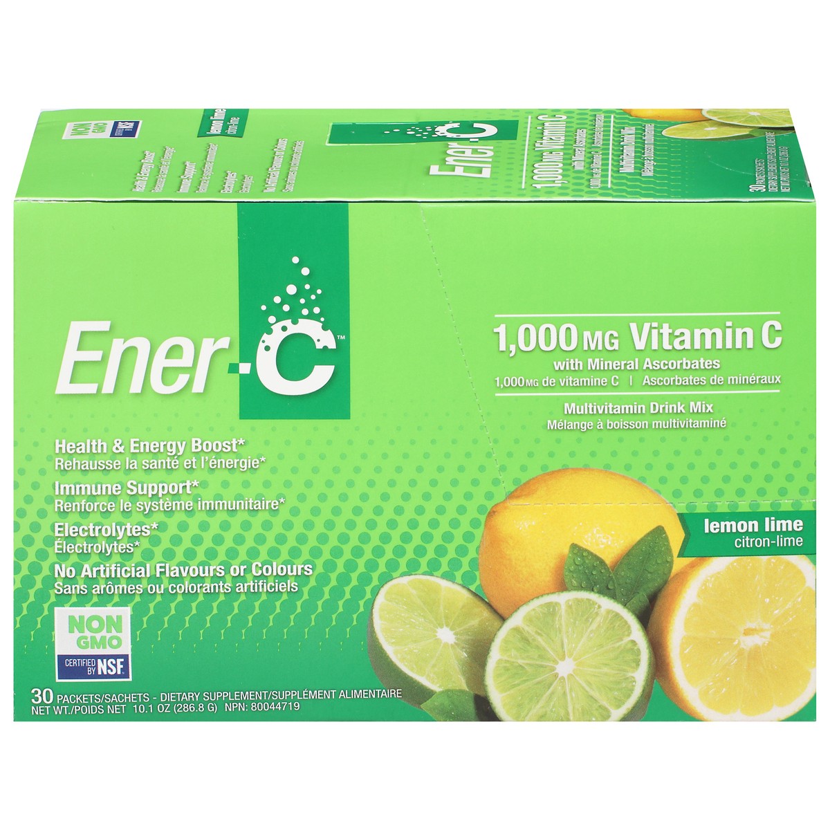 slide 1 of 9, Ener-C Multivitamin Drink Mix, Vitamin C, 1000 mg, Lemon Lime, Packets, 30 Each, 30 ct