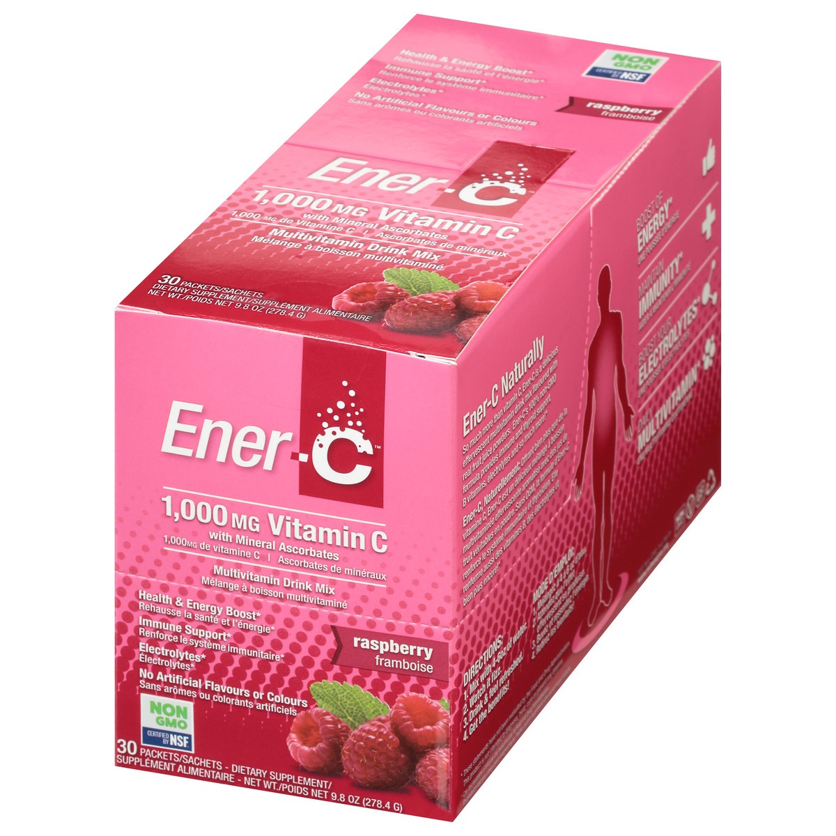 slide 7 of 9, Ener-C Raspberry Vitamin C Drink Mix, 30 ct