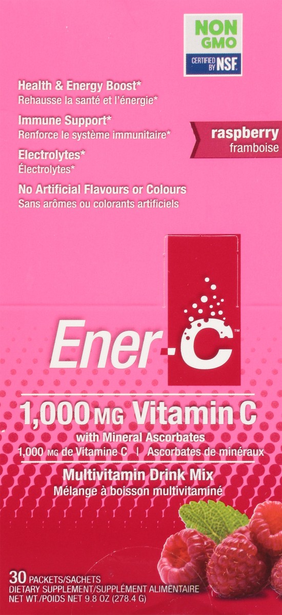 slide 3 of 9, Ener-C Raspberry Vitamin C Drink Mix, 30 ct