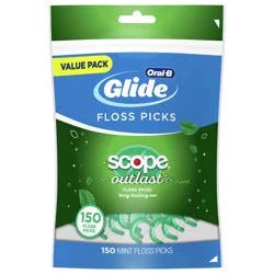 Oral-B Glide with Scope Outlast Dental Floss Picks - Mint - 150ct