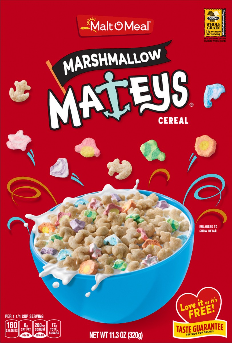 slide 8 of 9, Malt-O-Meal Marshmallow Mateys Breakfast Cereal with Marshmallow Bits, 11.3 OZ Box, 11.3 oz