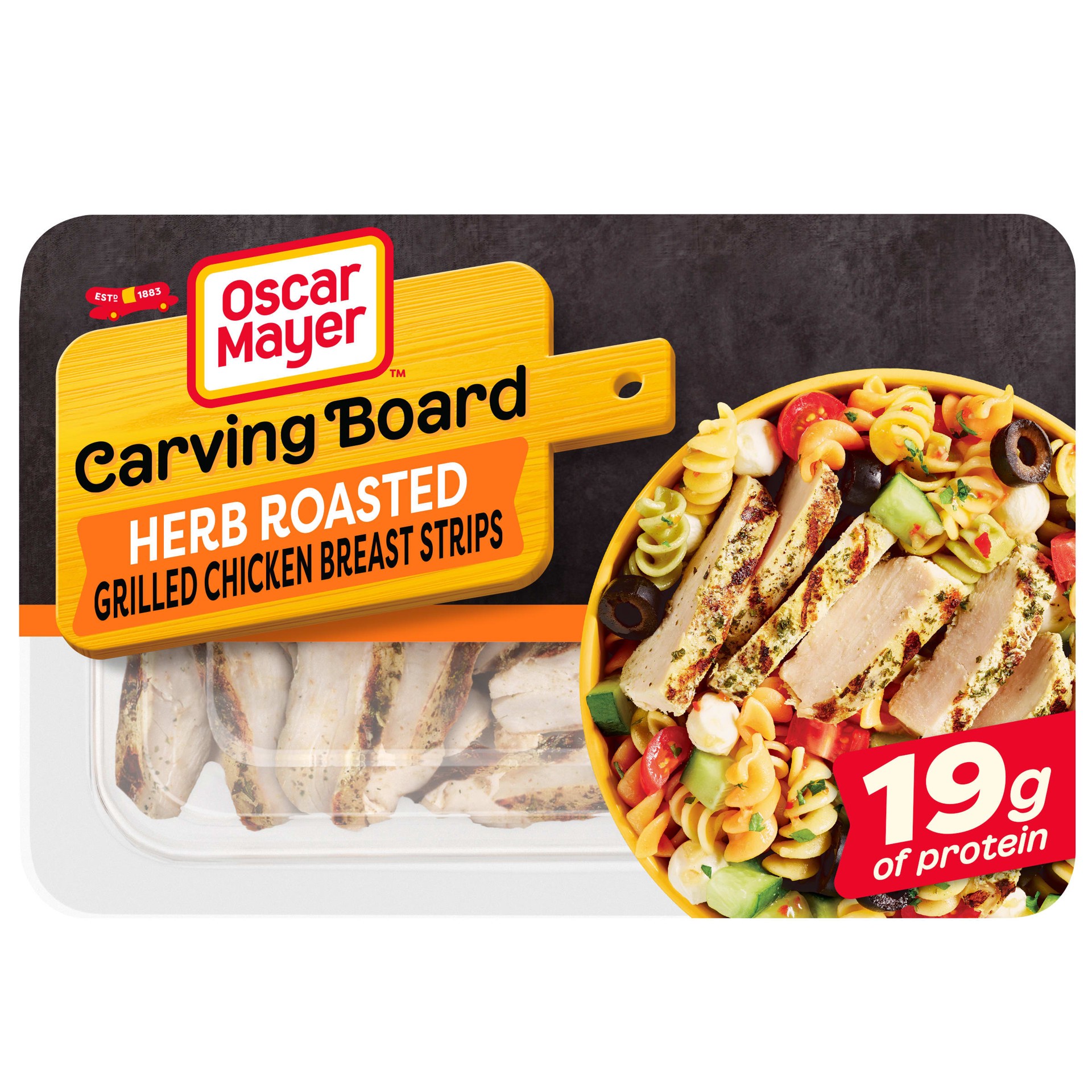 slide 1 of 10, Oscar Mayer Carving Board Herb Roasted Grilled Chicken Breast Strips, 6 oz Pack, 6 oz